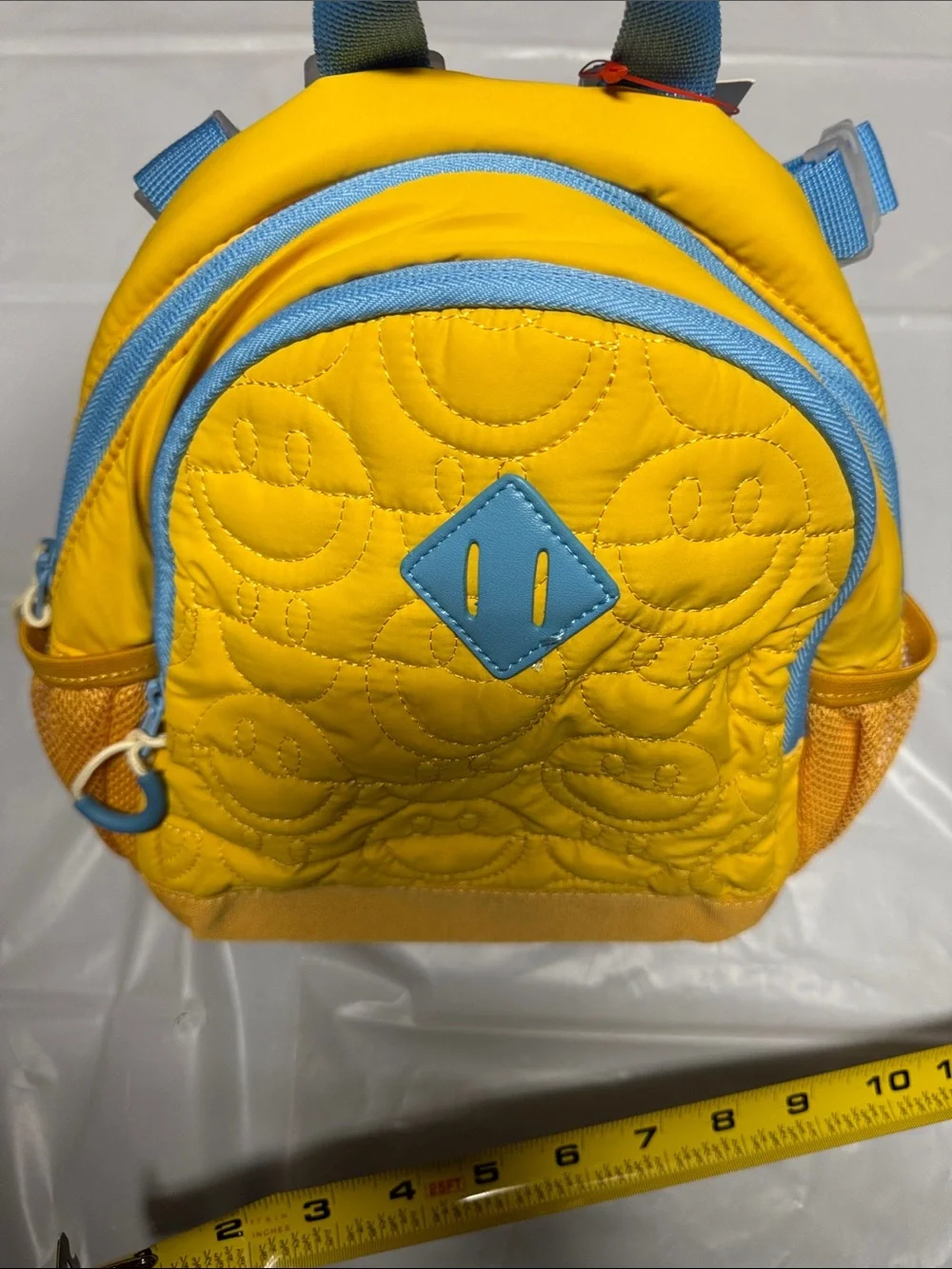 Cat & Jack Yellow Mini Smiley Backpack with Blue Accents